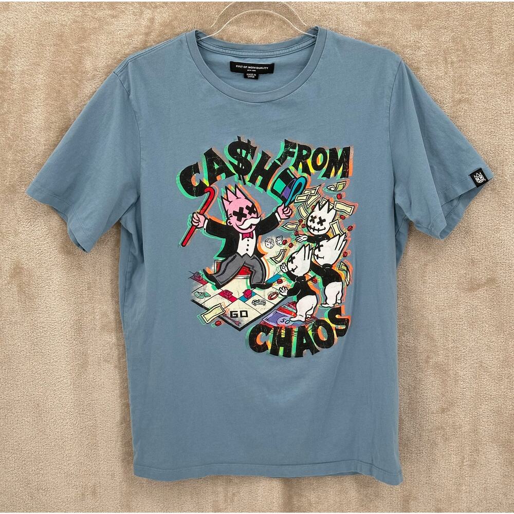 Cult of Individuality Shirt Mens Medium Cash From Chaos Graphic Tee Streetwear
